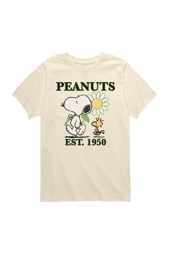 - Snoopy Flower - Youth Boys Short Sleeve Graphic T-Shirt