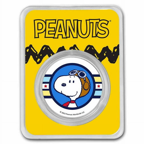 Peanuts Snoopy Flying Ace 1 oz Colorized Silver