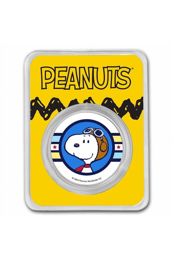 Snoopy Flying Ace 1 oz Colorized Silver