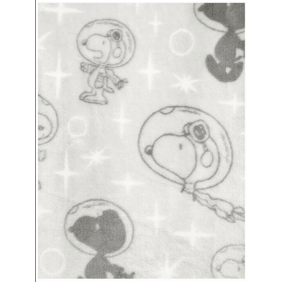 Peanuts Snoopy Flying Ace Astronaut in Space  Throw Blanket 50 x 70 Grey