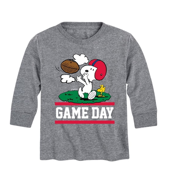 Peanuts - Snoopy Football Game Day Boys' Long Sleeve Graphic T-Shirt