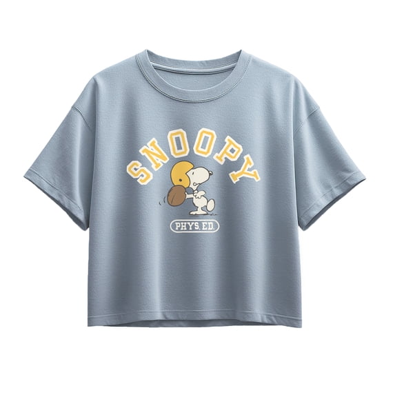Peanuts - Snoopy Football - Youth Girls Boxy T-Shirt
