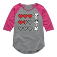 thumbnail image 1 of Peanuts - Snoopy Game Hearts - Toddler & Youth Girls Raglan Graphic T-Shirt, 1 of 6