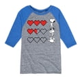 thumbnail image 1 of Peanuts - Snoopy Game Hearts - Toddler & Youth Raglan Graphic T-Shirt, 1 of 5