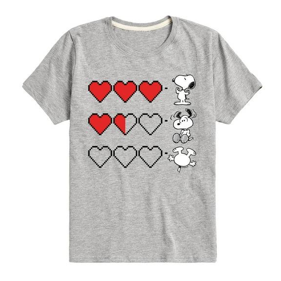 Peanuts - Snoopy Game Hearts - Toddler & Youth Short Sleeve Graphic T-Shirt