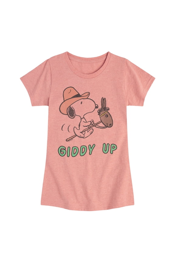 - Snoopy Giddy Up - Youthgirls Short Sleeve T-Shirt