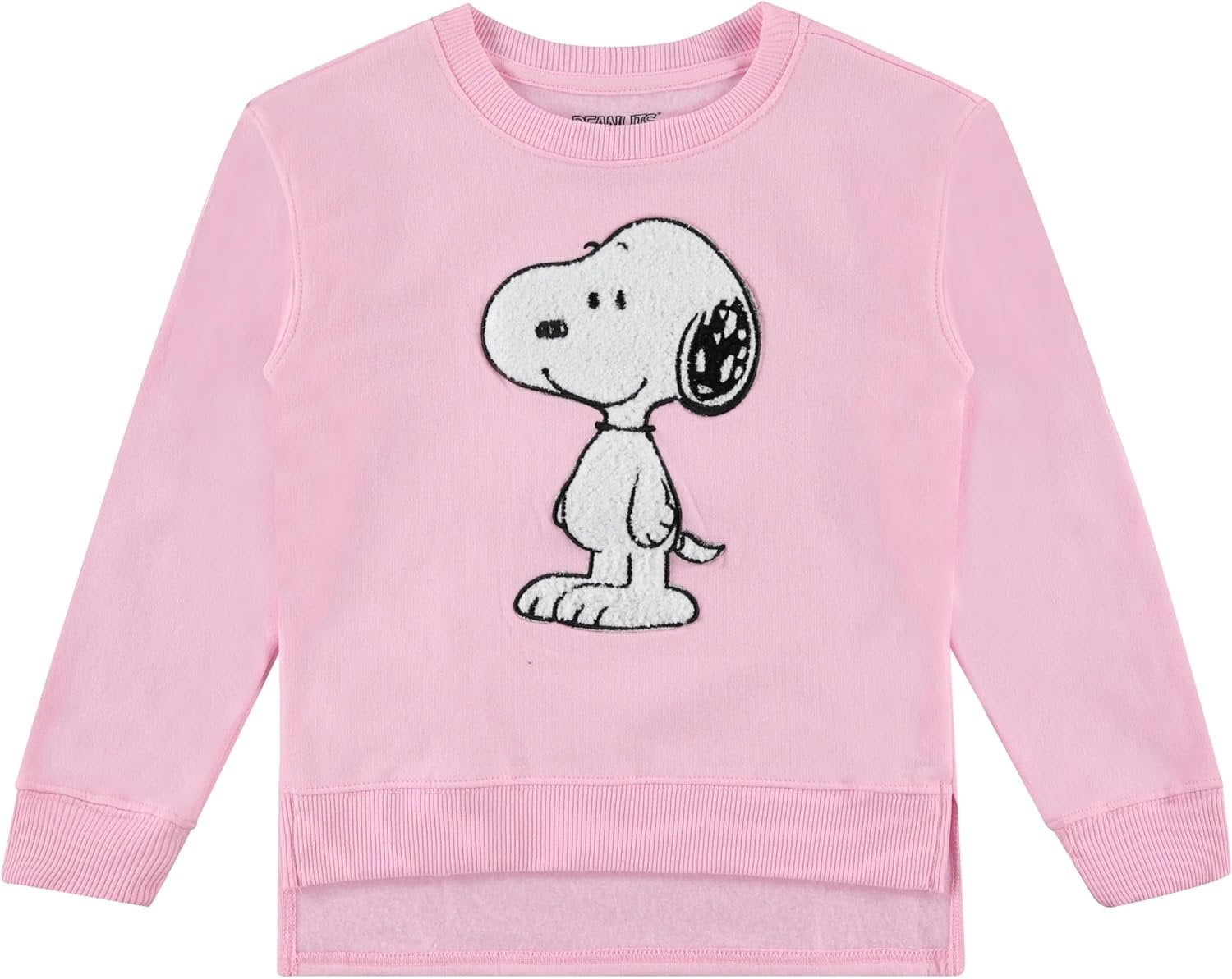 Peanuts Snoopy Girls Pullover Sweatshirt with Chenille Patch Big Girls Sizes 7 16 Pink Walmart