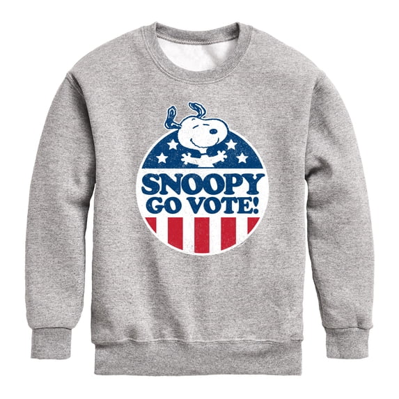 Peanuts - Snoopy Go Vote - Toddler & Youth Crewneck Fleece Sweatshirt