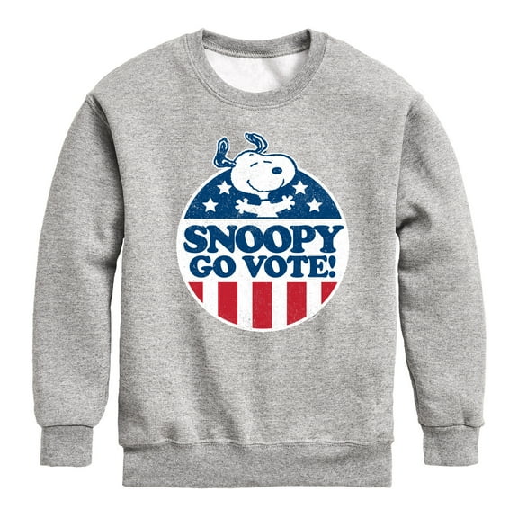 Peanuts - Snoopy Go Vote - Toddler & Youth Crewneck Fleece Sweatshirt