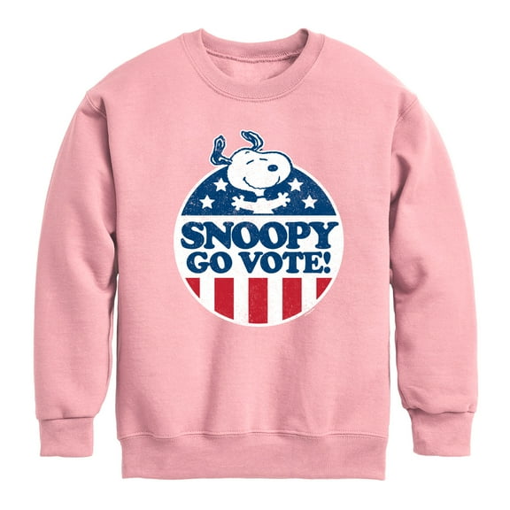 Peanuts - Snoopy Go Vote - Toddler & Youth Crewneck Fleece Sweatshirt