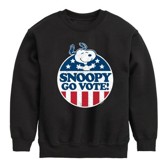 Peanuts - Snoopy Go Vote - Toddler & Youth Crewneck Fleece Sweatshirt