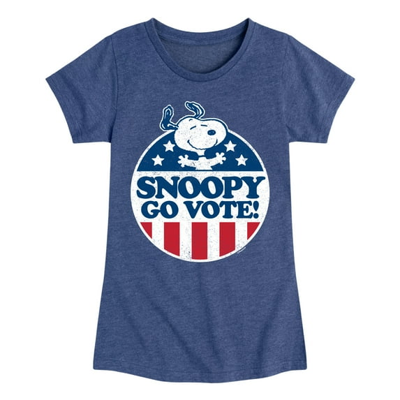 Peanuts - Snoopy Go Vote - Toddler & Youth Girls Short Sleeve Graphic T-Shirt