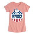 thumbnail image 1 of Peanuts - Snoopy Go Vote - Toddler & Youth Girls Short Sleeve Graphic T-Shirt, 1 of 6