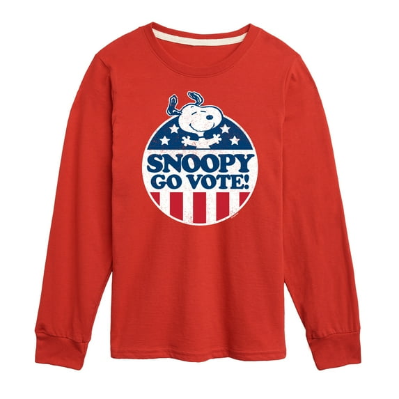Peanuts - Snoopy Go Vote - Toddler & Youth Long Sleeve Graphic T-Shirt
