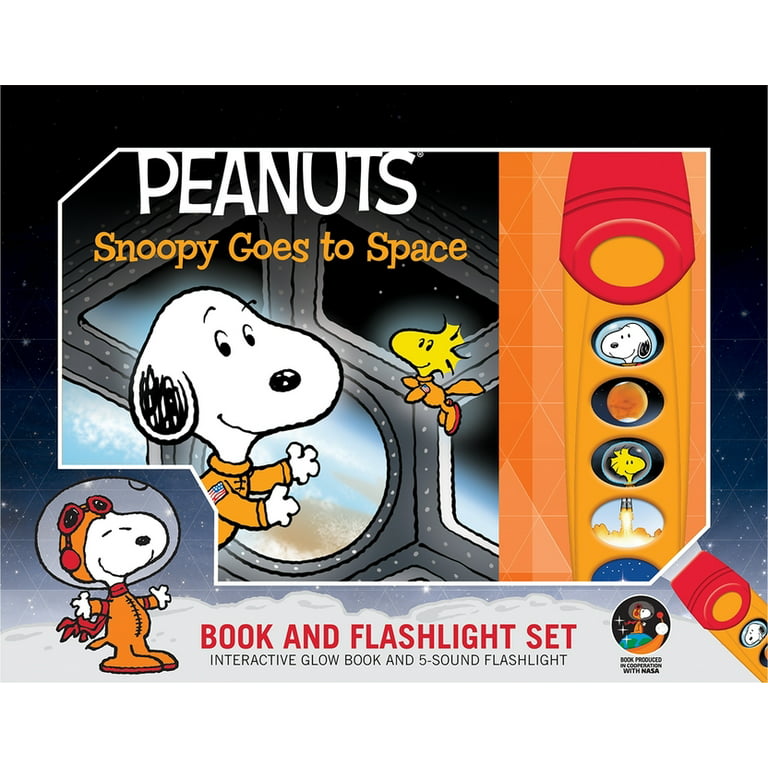 Peanuts: Snoopy Goes to Space Book and 5-Sound Flashlight Set