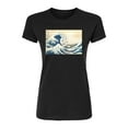 thumbnail image 1 of Peanuts - Snoopy Great Wave - Juniors Fitted Graphic T-Shirt, 1 of 5