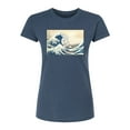 thumbnail image 1 of Peanuts - Snoopy Great Wave - Juniors Fitted Graphic T-Shirt, 1 of 5