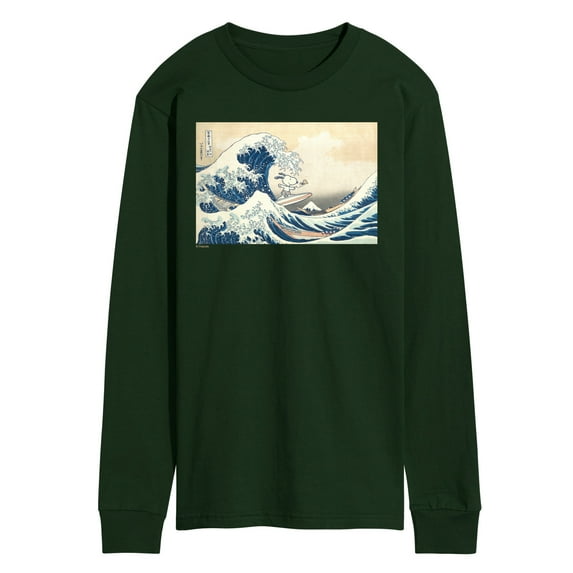 Peanuts - Snoopy Great Wave - Men's Long Sleeve Graphic T-Shirt