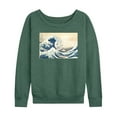 thumbnail image 1 of Peanuts - Snoopy Great Wave - Women's French Terry Long Sleeve T-Shirt, 1 of 5