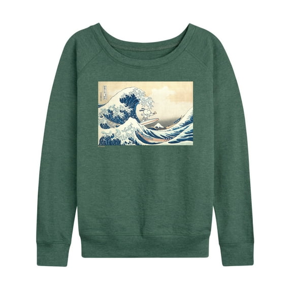 Peanuts - Snoopy Great Wave - Women's French Terry Long Sleeve T-Shirt