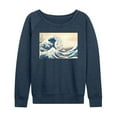 thumbnail image 1 of Peanuts - Snoopy Great Wave - Women's French Terry Long Sleeve T-Shirt, 1 of 5