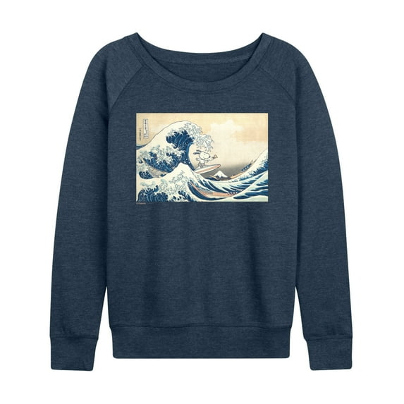 Peanuts - Snoopy Great Wave - Women's French Terry Long Sleeve T-Shirt