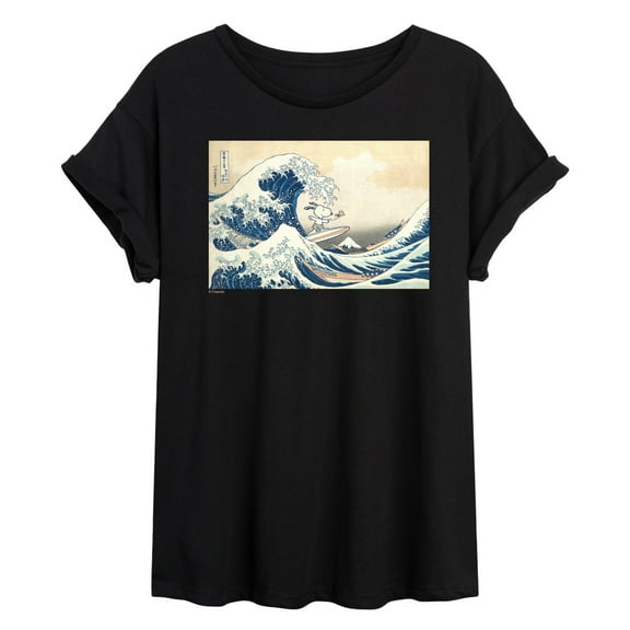 Peanuts - Snoopy Great Wave - Women's Oversized Graphic T-Shirt