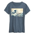 thumbnail image 1 of Peanuts - Snoopy Great Wave - Women's Short Sleeve Graphic T-Shirt, 1 of 5