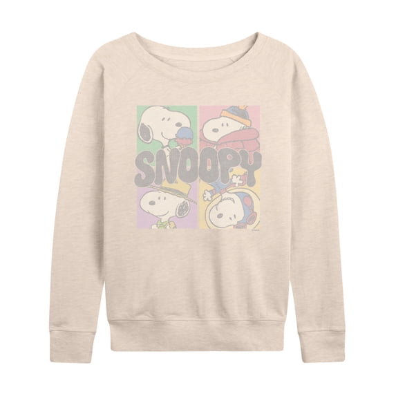 Peanuts - Snoopy Grid - Women's French Terry Long Sleeve Shirt