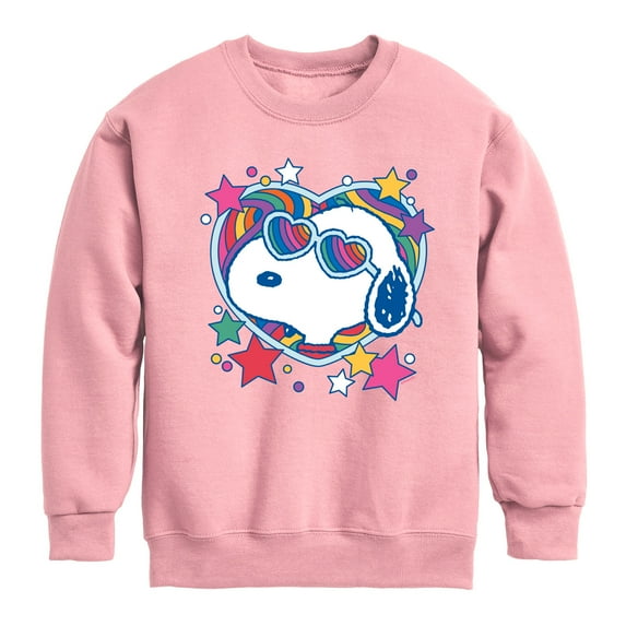 Peanuts - Snoopy Groovy Heart - Toddler And Youth Crewneck Fleece Sweatshirt
