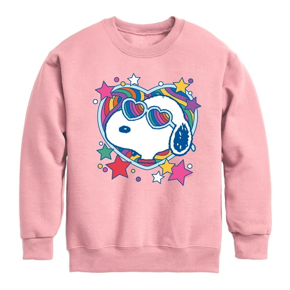 Peanuts - Snoopy Groovy Heart - Toddler And Youth Crewneck Fleece Sweatshirt