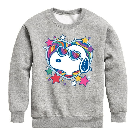Peanuts - Snoopy Groovy Heart - Toddler And Youth Crewneck Fleece Sweatshirt