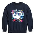 thumbnail image 1 of Peanuts - Snoopy Groovy Heart - Toddler And Youth Crewneck Fleece Sweatshirt, 1 of 6