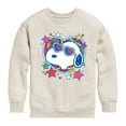 thumbnail image 1 of Peanuts - Snoopy Groovy Heart - Toddler And Youth Crewneck Fleece Sweatshirt, 1 of 6