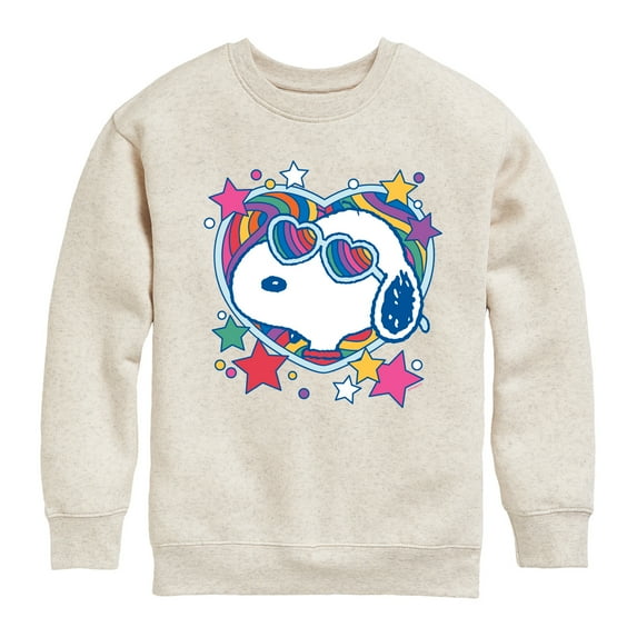 Peanuts - Snoopy Groovy Heart - Toddler And Youth Crewneck Fleece Sweatshirt