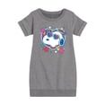 thumbnail image 1 of Peanuts - Snoopy Groovy Heart - Toddler And Youth Girls Fleece Dress, 1 of 1