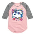 thumbnail image 1 of Peanuts - Snoopy Groovy Heart - Toddler And Youth Girls Raglan Graphic T-Shirt, 1 of 6