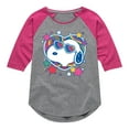 thumbnail image 1 of Peanuts - Snoopy Groovy Heart - Toddler And Youth Girls Raglan Graphic T-Shirt, 1 of 6