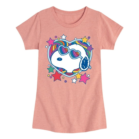 Peanuts - Snoopy Groovy Heart - Toddler And Youth Girls Short Sleeve Graphic T-Shirt