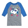 thumbnail image 1 of Peanuts - Snoopy Groovy Heart - Toddler And Youth Raglan Graphic T-Shirt, 1 of 4