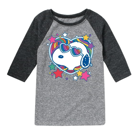 Peanuts - Snoopy Groovy Heart - Toddler And Youth Raglan Graphic T-Shirt
