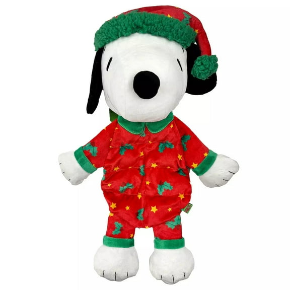 Peanuts Snoopy Soft & Squeaky Dog Toy, Large, Christmas Figural  Flexible 1-Piece