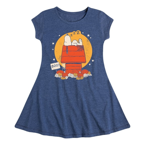 Peanuts - Snoopy Halloween Dog House - Toddler & Youth Girls Fit & Flare Dress