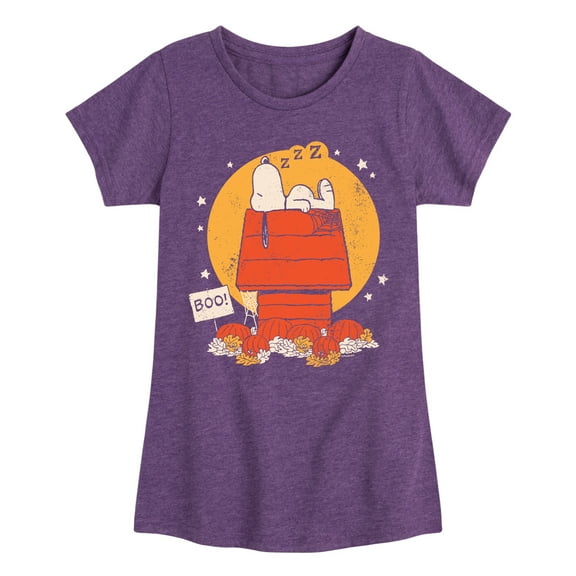 Peanuts - Snoopy Halloween Dog House - Toddler & Youth Girls Short Sleeve Graphic T-Shirt