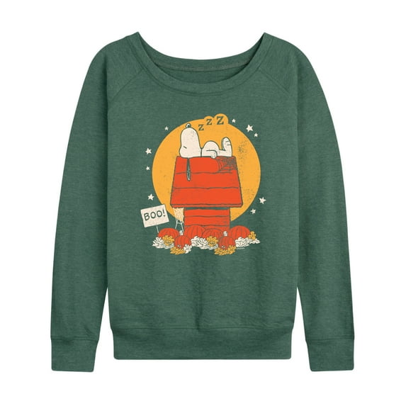 Peanuts - Snoopy Halloween Dog House - Women's Lightweight French Terry Long Sleeve Shirt