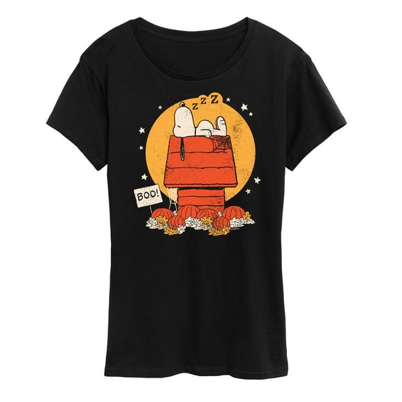 Peanuts - Snoopy Halloween Dog House - Women's Short Sleeve Graphic T-Shirt