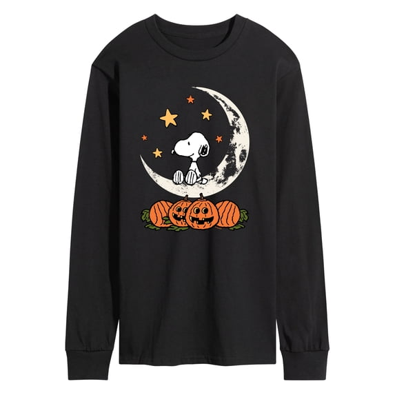 Peanuts - Snoopy Halloween Moon - Men's Long Sleeve Graphic T-Shirt