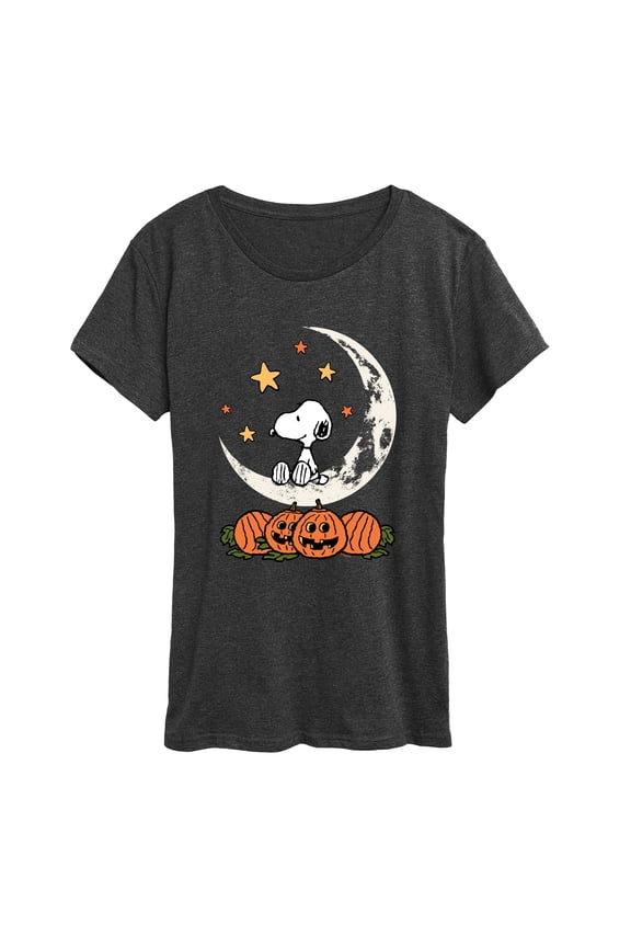 - Snoopy Halloween Moon - Women's Short Sleeve Graphic T-Shirt