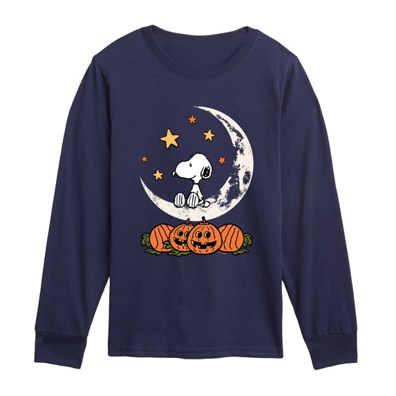 Peanuts - Snoopy Halloween Moon Boys' Long Sleeve Graphic T-Shirt