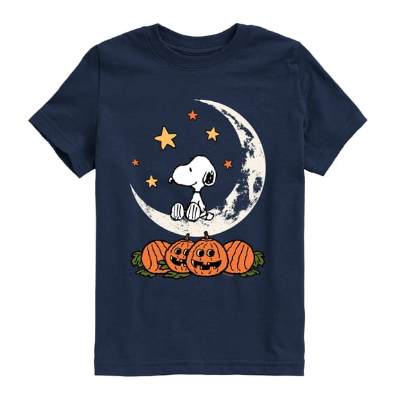 Peanuts - Snoopy Halloween Moon - Youth Boys Short Sleeve Graphic T-Shirt